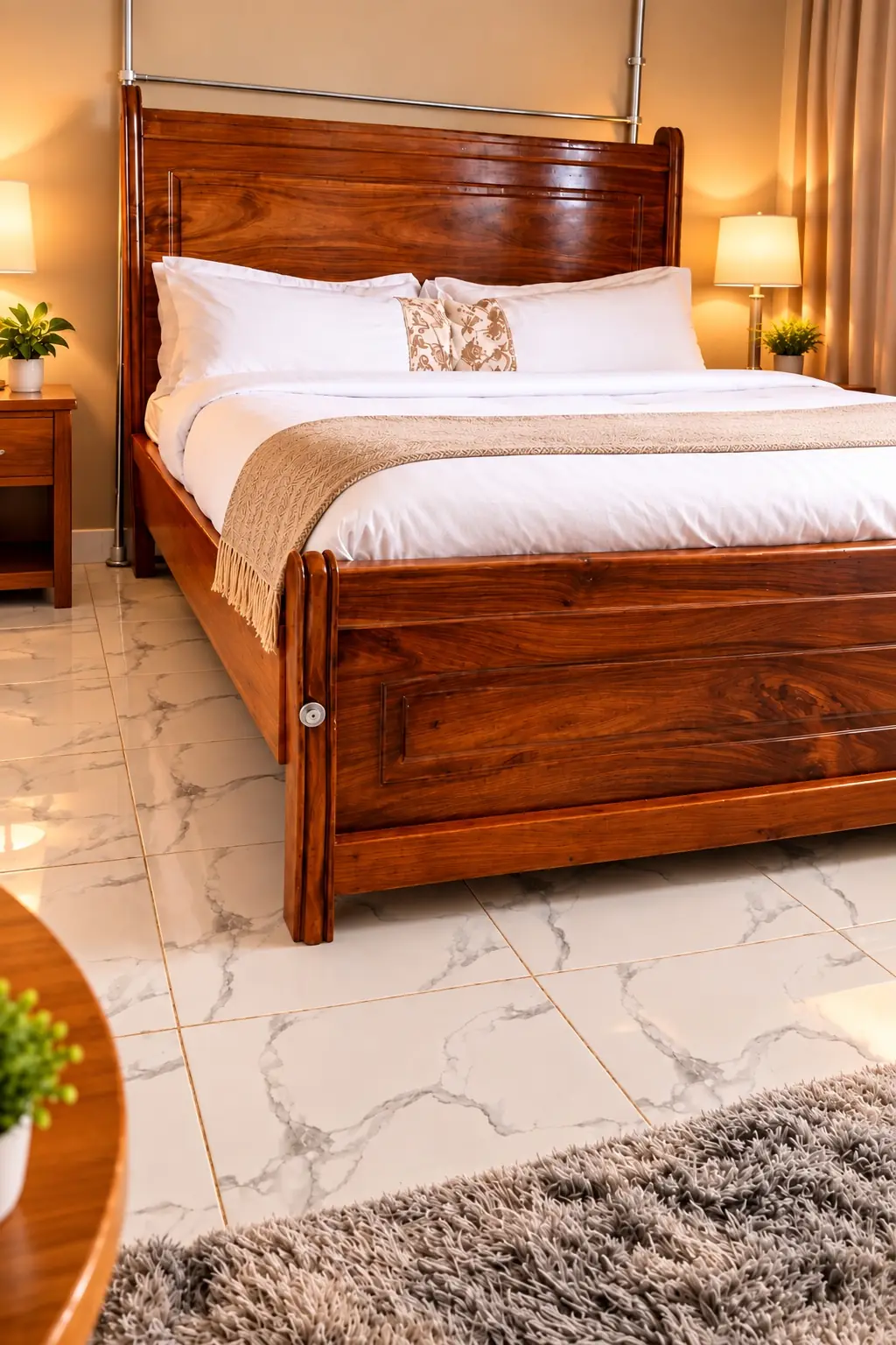 Bright guest room with warm details at NOAZ Hotel Kampala